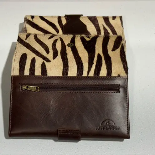 Lot Of 2 Real Handmade Animal Print Fur Leather Loop Closure Wallet/Hand Clutch