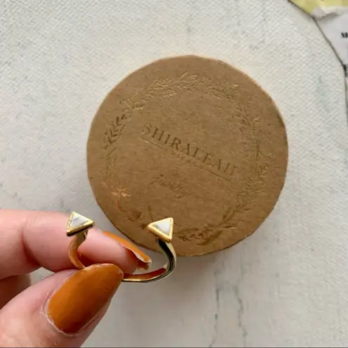 Shiraleah | Ophelia Gold Tone & White Marbled Adjustable Size 7 Ring