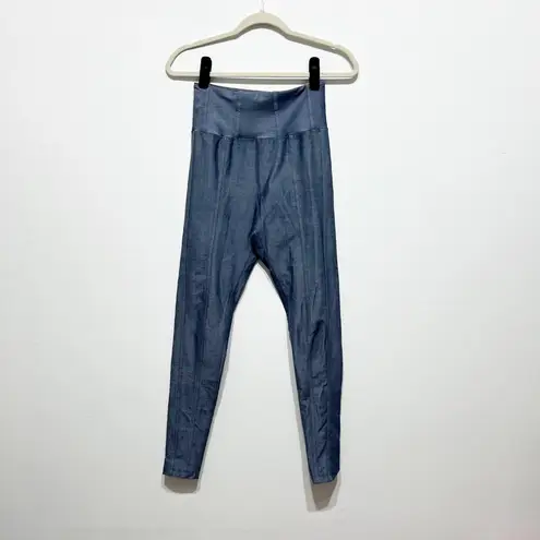 Year Of Ours Denim Corset High Waisted Athletic Work Out Leggings Chambray Blue