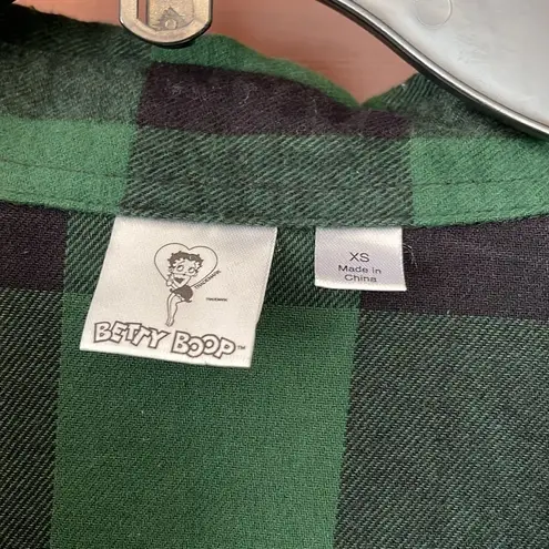 Betty Boop flannel button-down shirt, size extra small