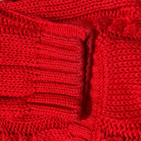 Vintage Copper Key Red Cable Knit Oversized Pocket Cardigan Sweater Grandpa