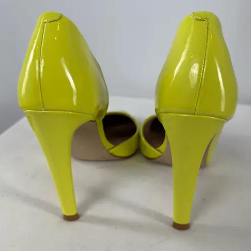 Steve Madden  Vegan Patent Leather Point Toe Heels in Bright Yellow Size 8