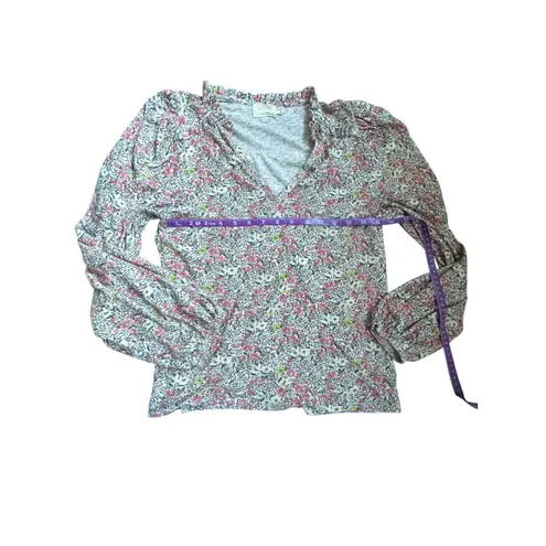 Nation Ltd Claudine Yoked Tee Superbloom Floral Long Sleeve Puff Sleeve Size S