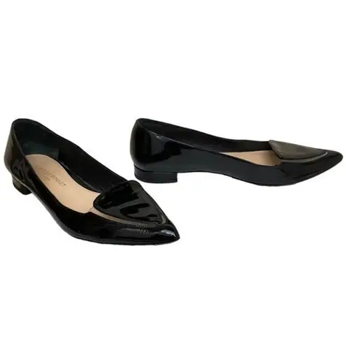 Nicole Bonnet Paris Black Patent Pointy Leather Flats Size 8