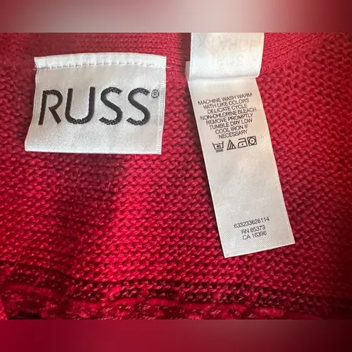 RUSS Women's Fair Isle Red Button front Sleeveless Grandma Sweater Vest |Sz:XL