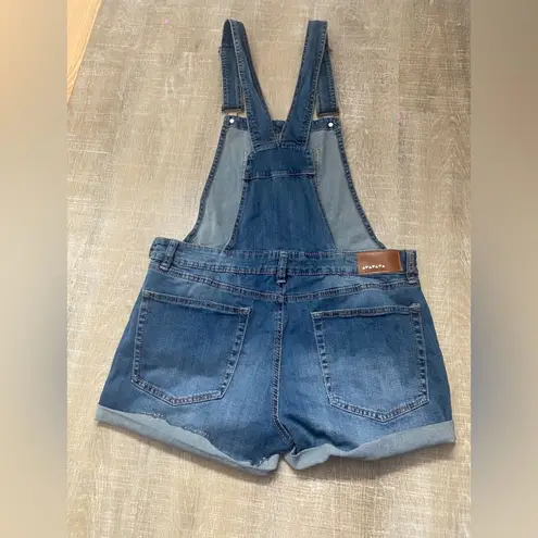 Dollhouse Denim Overalls Sz Large Distressed Coverall Shorts Shortalls Grunge Skater 90s