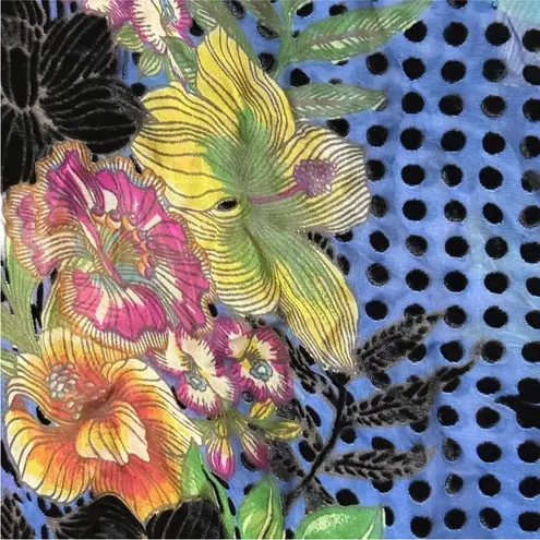 Johnny Was velvet embroidered LANAI BURNOUT PIPPA DRESS NWT