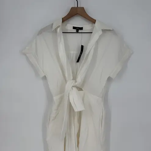 Lulus Palermo Perfection White Collared Midi Dress With Pockets Size S