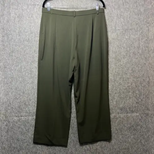 Briggs New York Petite Olive Green Wide Leg Career Dress Pants 16P
