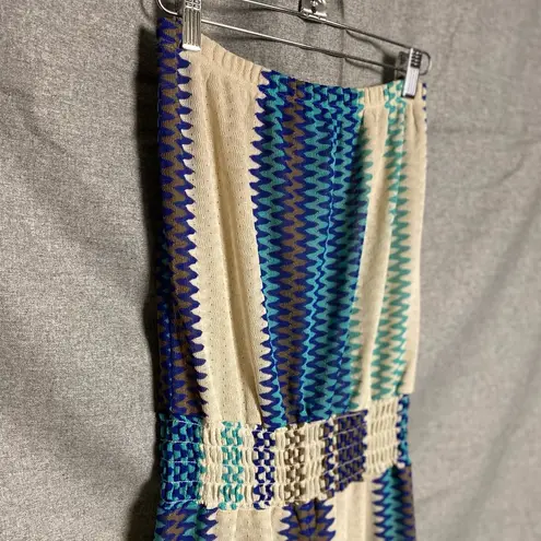 Karina Grimaldi Wide Leg Jumpsuit Strapless Blue and White Size XS