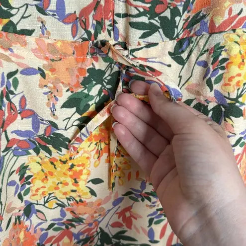 Ophelia Roe Yellow Orange Floral Spaghetti Strap Maxi Sundress Size L