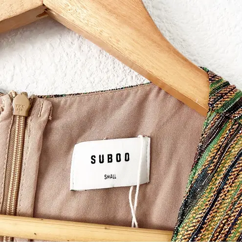 Suboo Ana Cut Out Maxi Dress in Green/Gold Metallic Green