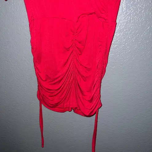 Red Hot! Ruched Romper with Adjustable Sides Size M