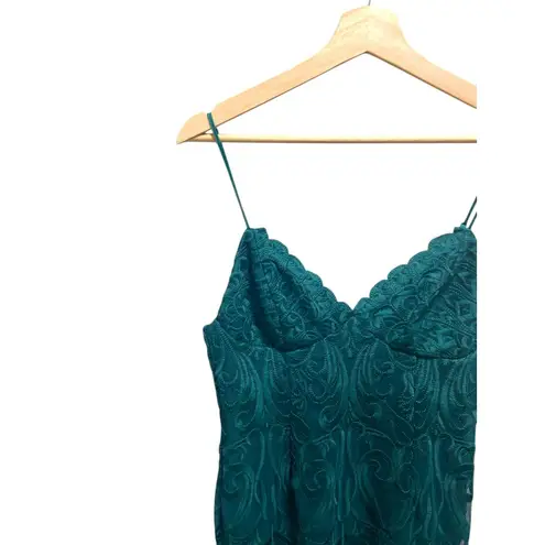 Bardot Gia Forest Green Lace Bodycon Dress Size 10/L Romantic Coquette Boho Cute