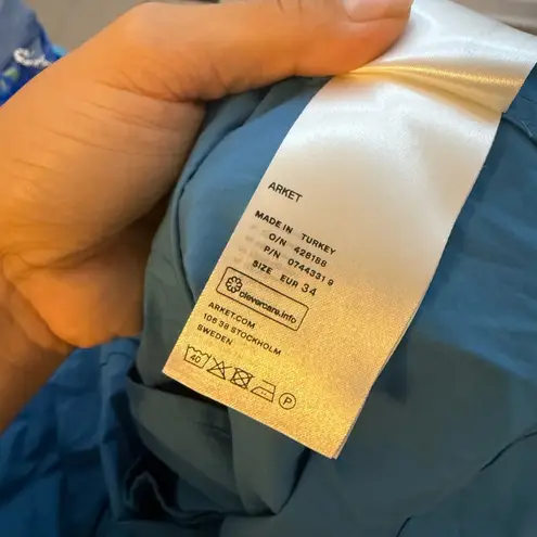 Arket Teal Blue Halter Trapeze Dress Size XS