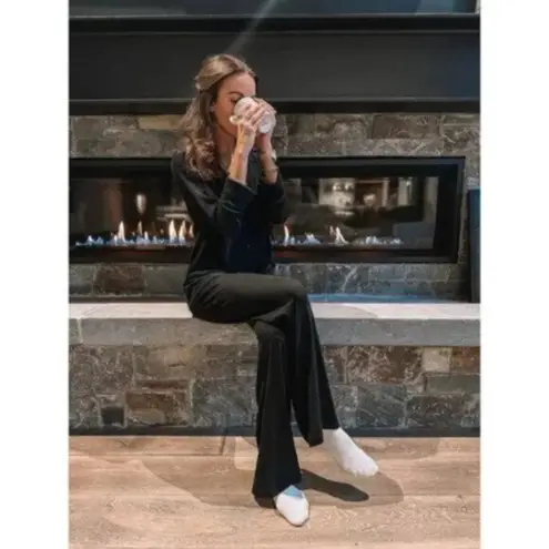 SKIMS Rib Pajamas in Onyx Black Size Large