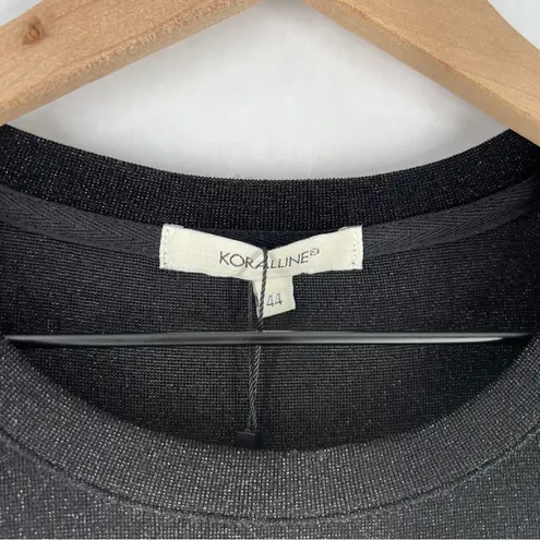 Koralline Elegant Black Stretch Mesh Long Sleeve Women's Top NWT Size M Size M