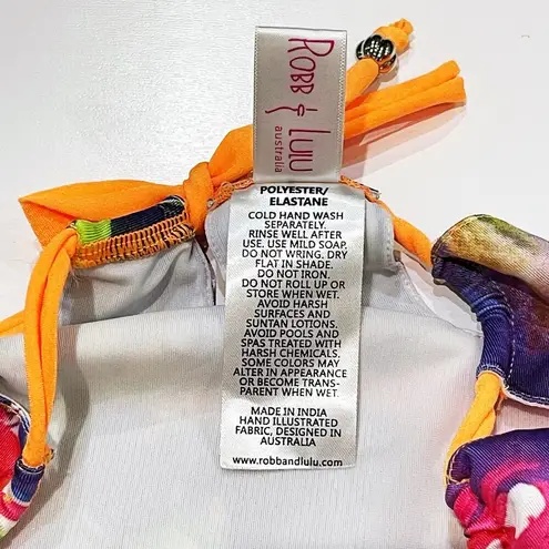 NEW Robb Lulu L High Waist Bikini Bottom Groovy Lucy High Pant Cutout Swimwear Purple Size L