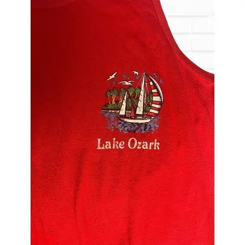 Anvil Vintage Ched by Lake Ozark Women's Tank Top Red
