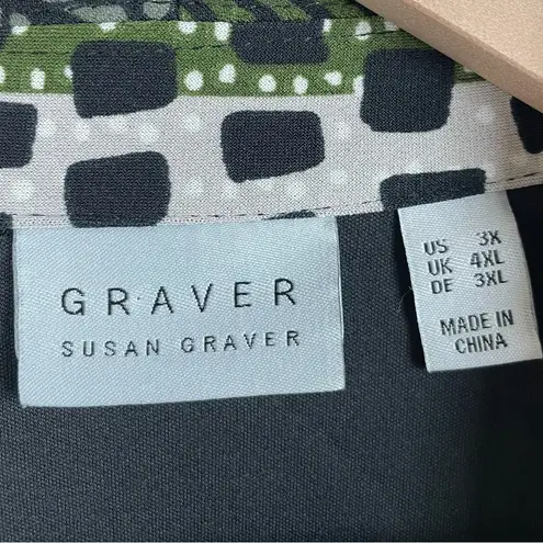 Susan Graver GRAVER Printed LK Fushion Blazer Women's Size 3X Mixed Print Green - Image 5