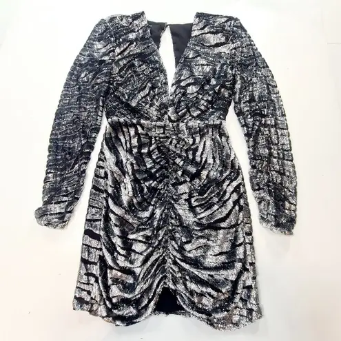 DUNDAS x REVOLVE Stardust Mini Dress in Silver Tiger XXS