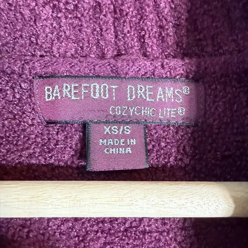 Barefoot Dreams CozyChic Lite Circle Cardi Cardigan Sweater Women's XS/S Purple