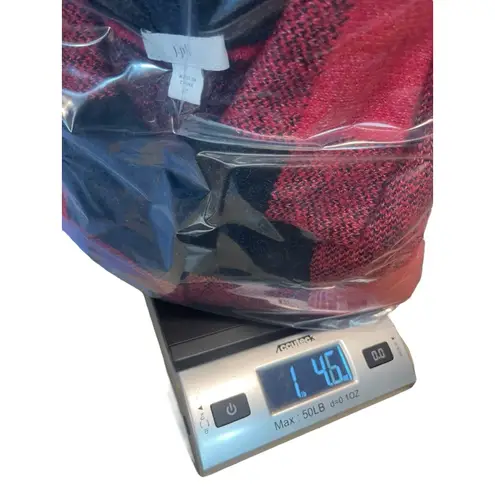 J. Jill 2X Red Black Buffalo Plaid Wool Blend Button Sweater Jacket Shacket