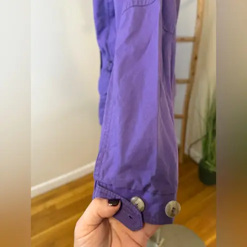 L.L. Bean Women's Chore Barn Coat Jacket Purple Long Rain Active Vintage Medium