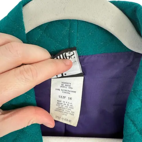 Ali Miles Vintage Purple Green Floral Jacket Y2K Fairy Cottage Womens Size 16