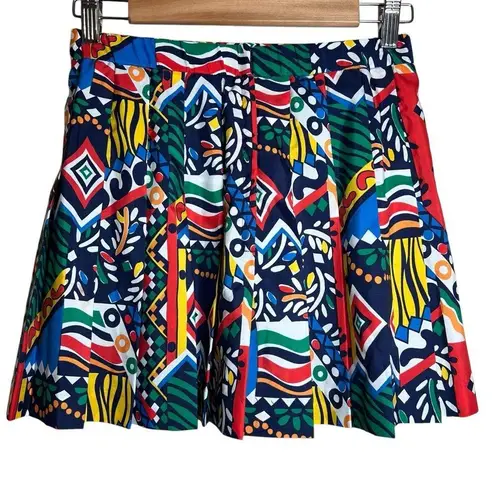 VTG Lily’s Beverly Hills Pleated Mini Skirt Tennis Colorful Retro 80s Size XS/S Blue