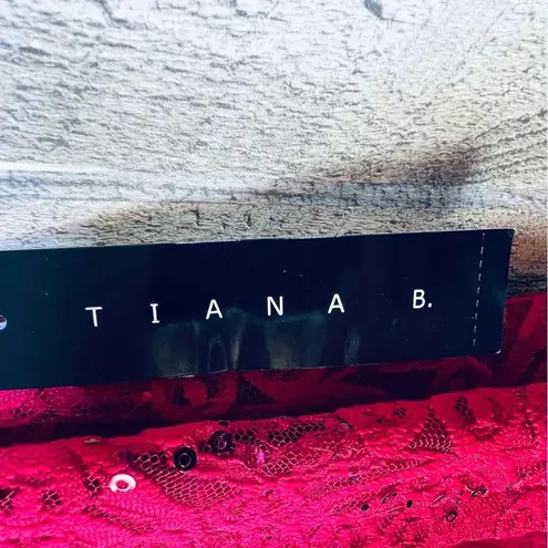 Tiana B SZ 10 Lace Overlay Lined Dress with Sequins & Sleeveless Keyhole…