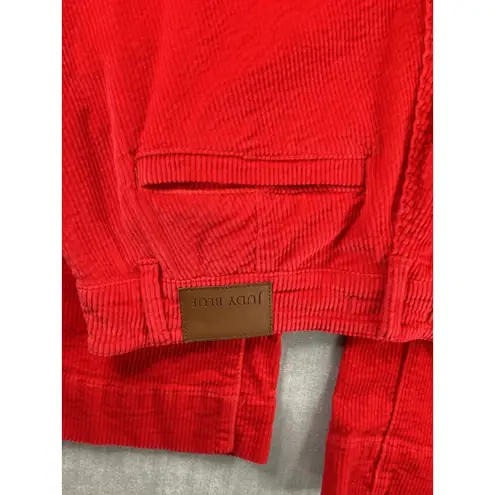 Judy Blue Red Corduroy Wide Leg Pants Women's 14W Flare Button Fly