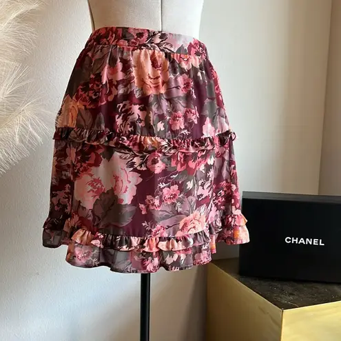 Lost + Wander NWT Garden Floral Ruffle Mini Skirt