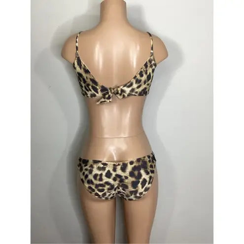 PilyQ New. /PQ Jungle reversible tie front bikini. M-Top/L-bottom. Retails$169