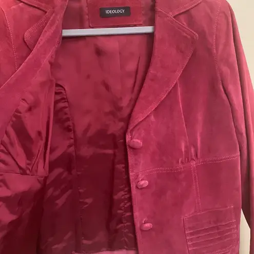 Ideology Women's Red Leather- Suede Jacket NICE
