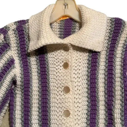 Vintage Judyann Acrylic Crocheted Cardigan‎ Sweater Size XS