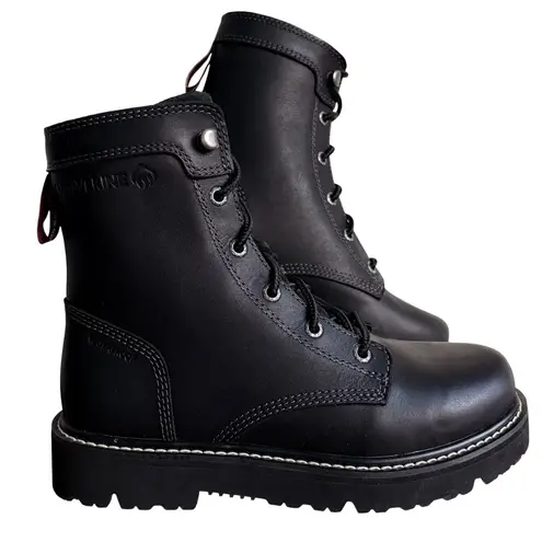 Wolverine NWOB Revival Stacked Heel Soft Toe Boot Women's 7 Black Leather Work