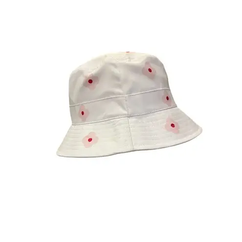 Elta MD Skincare Bucket Hat White Pink Red Floral Print Sun Hat Used
