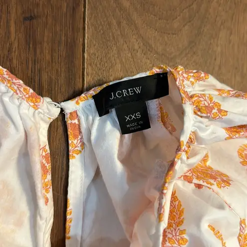 J.Crew  Smocked-waist mini dress in gathered floral block print size: xxs