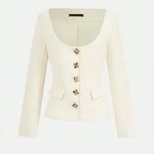 Missguided Cream Blazer with Gold Buttons