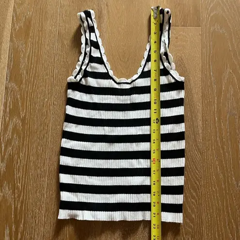 Mango  black and white stripe knit tank top