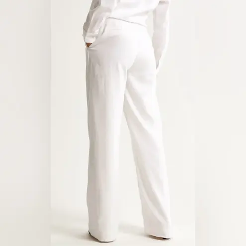 Abercrombie & Fitch  Sloane Tailored Linen-Blend Pant, White, Size M, EUC