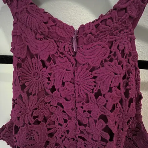 Lulus Vibrant Magenta Lace Dress Purple