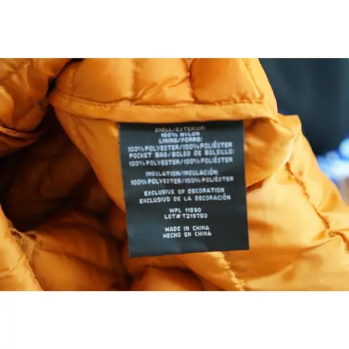 32 Degrees Heat Thermal Lightweight Puffer Vest Detachable Hood Orange Size XS