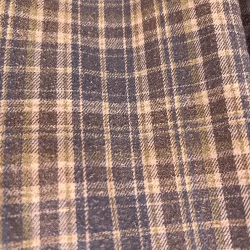 LL Bean Womens Flannel Shirt Size M Retro Plaid Button Down Cozy Fuzzy Comfy Blue Size M