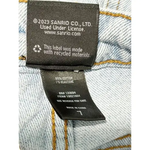 Sanrio Kuromi By Juniors Butterfly Mom Jeans High Rise Straight Leg Jeans Size 7