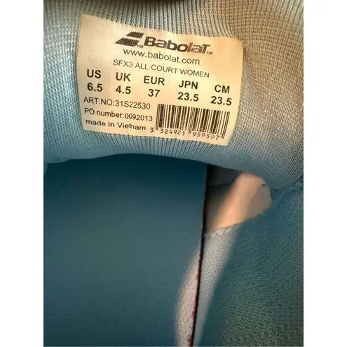 Babolat SFX3 All Court Clearwater/Cherry Tennis Shoes Women's Sz 6.5 Blue