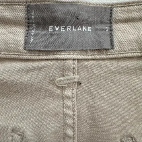 Everlane  Sandstone High Rise The Straight Leg Crop Short Jeans Pants Size 2