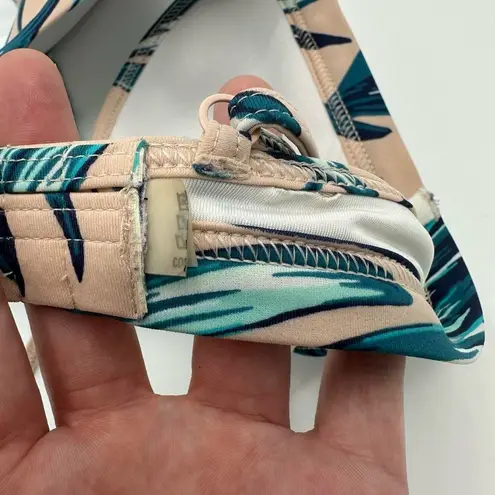 Tropical Leaf Bikini Top Light Pink Bathing Suit Lightly Padded Size XS