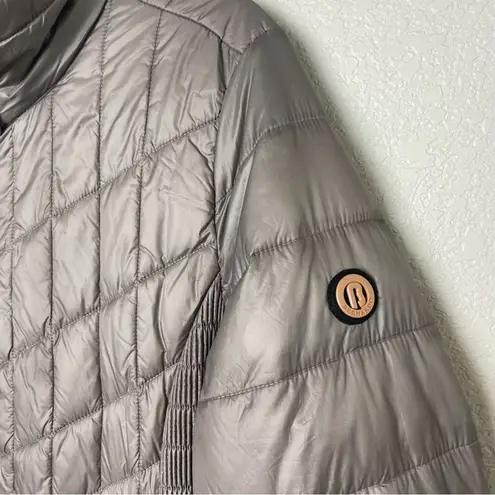 Bernardo Stylish Pewter Primaloft Quilted Puffer Winter Jacket Size L